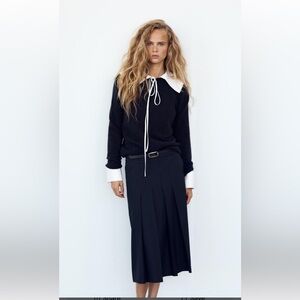 Elegant Black Pleated Skirt